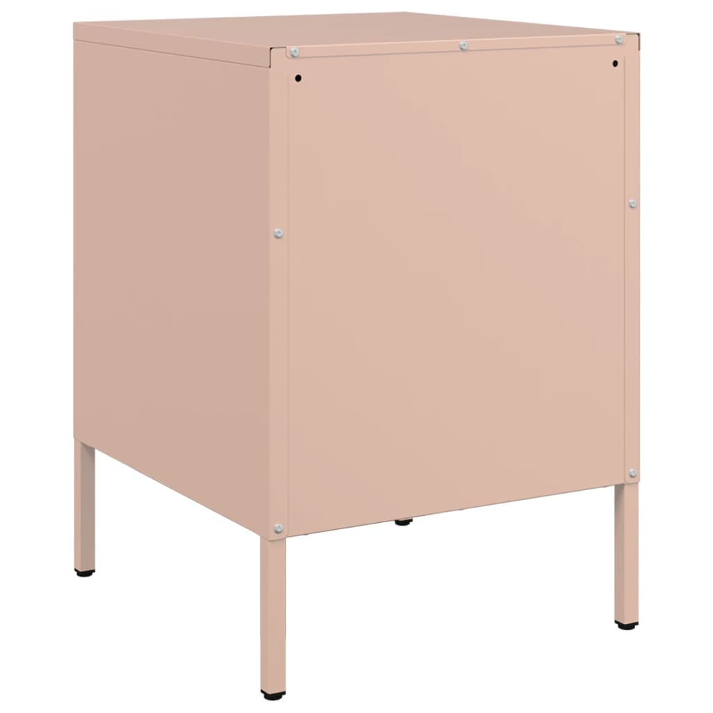 Tables de chevet 2 pcs rose 36x39x50,5 cm acier