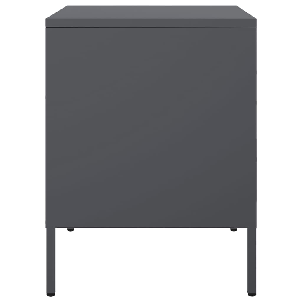 Table de chevet anthracite 36x39x50,5 cm acier