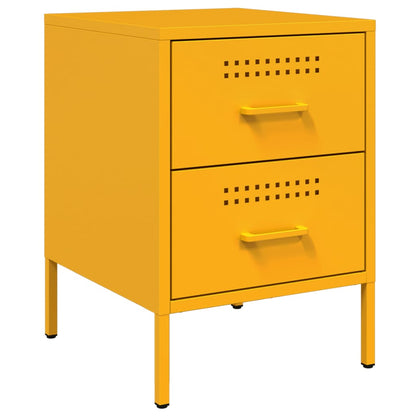 Table de chevet jaune moutarde 36x39x50,5 cm acier