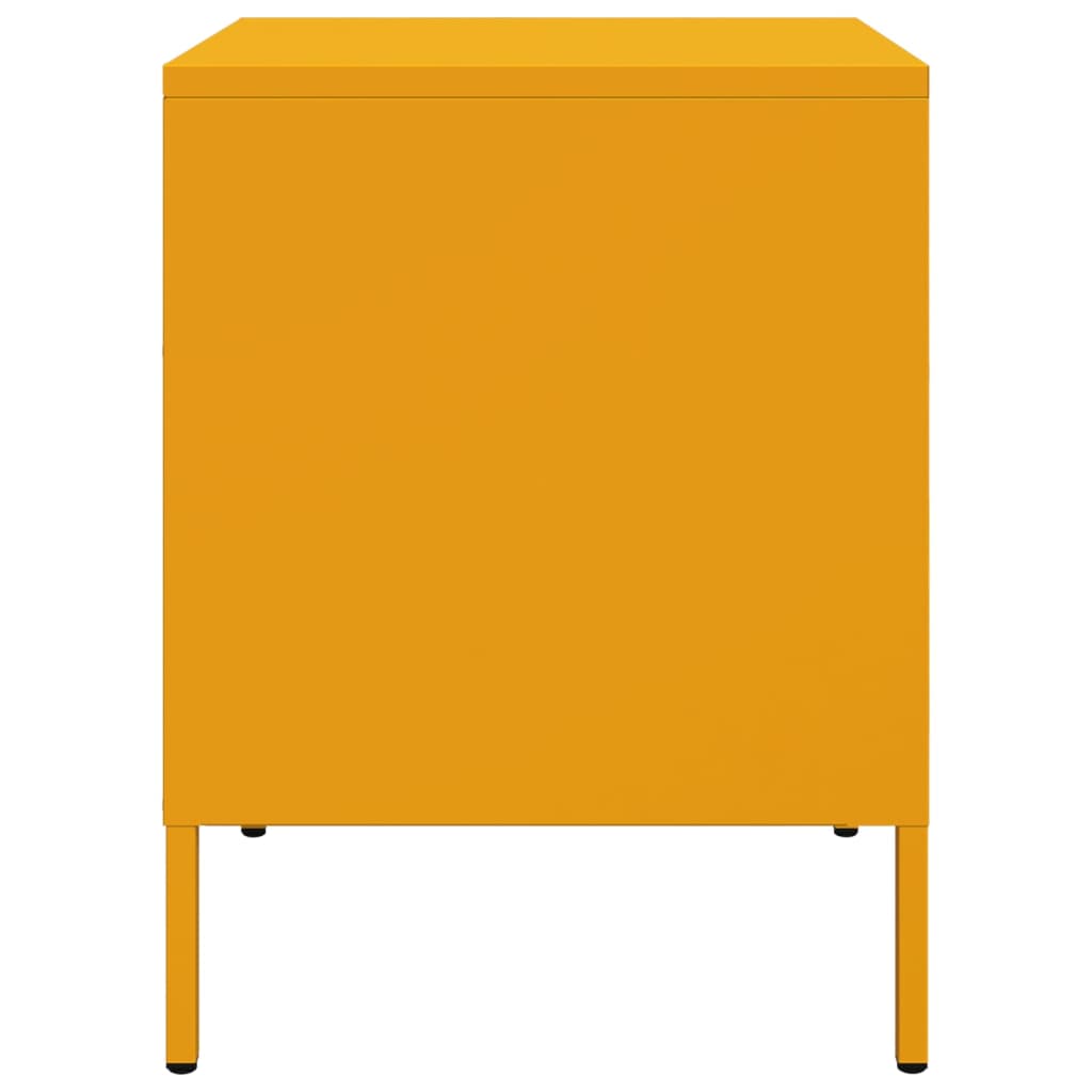 Table de chevet jaune moutarde 36x39x50,5 cm acier