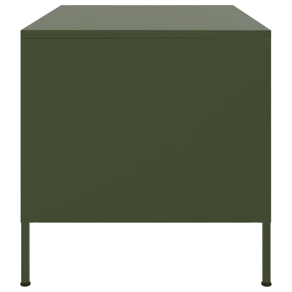 Table basse vert olive 68x50x50,5 cm acier