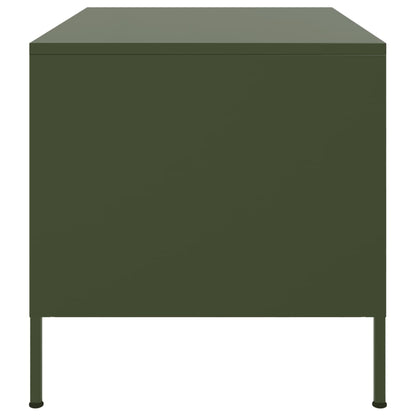 Table basse vert olive 68x50x50,5 cm acier