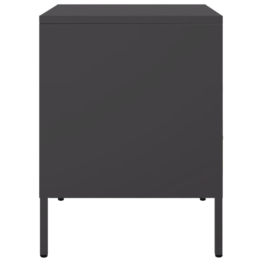 Tables de chevet 2 pcs noir 36x39x50,5 cm acier