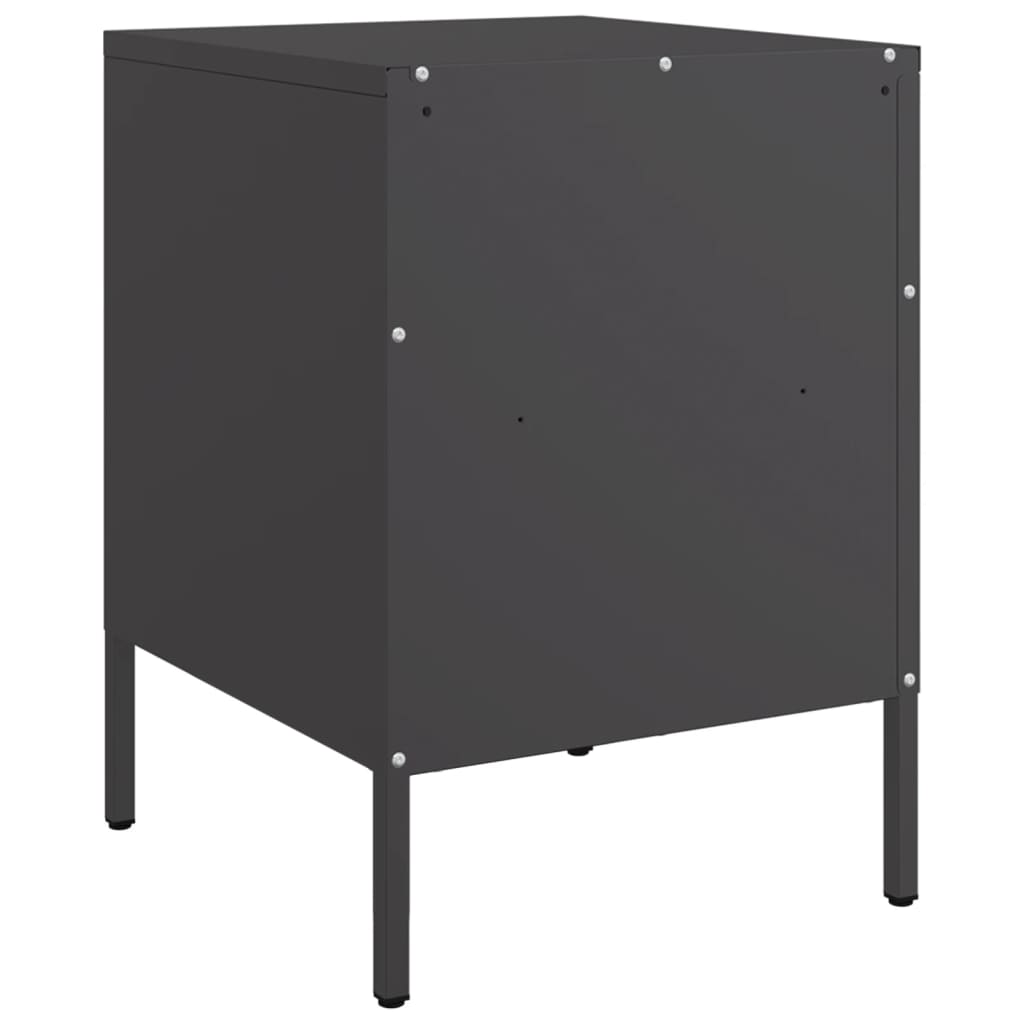 Tables de chevet 2 pcs noir 36x39x50,5 cm acier