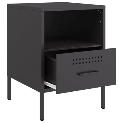 Tables de chevet 2 pcs noir 36x39x50,5 cm acier