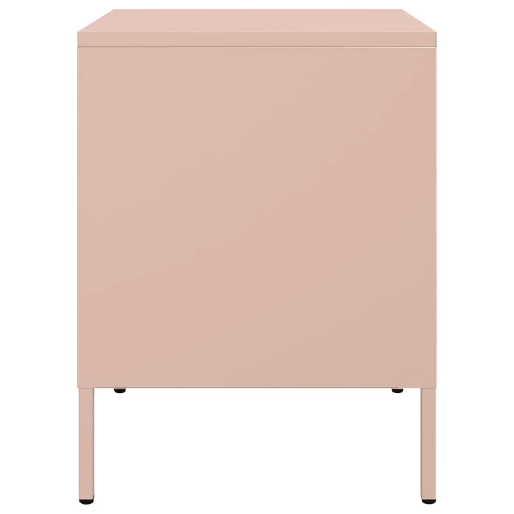 Table de chevet rose 36x39x50,5 cm acier