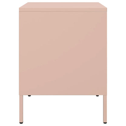 Table de chevet rose 36x39x50,5 cm acier