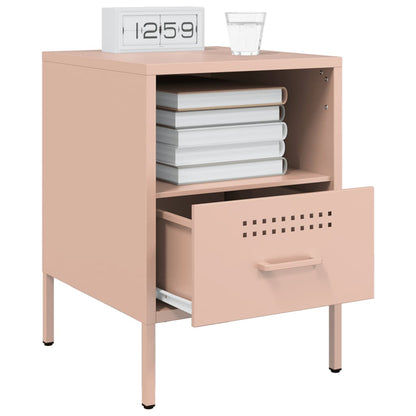 Tables de chevet 2 pcs rose 36x39x50,5 cm acier