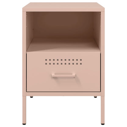 Tables de chevet 2 pcs rose 36x39x50,5 cm acier