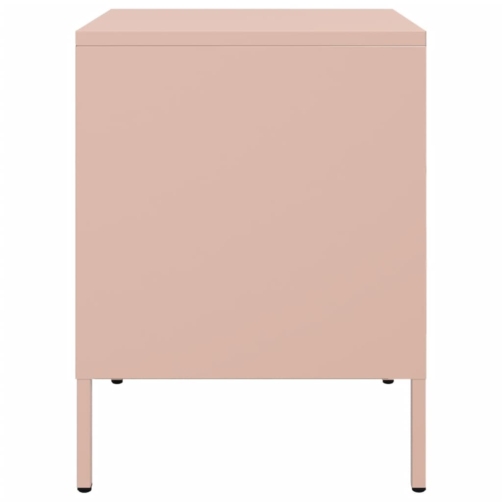 Tables de chevet 2 pcs rose 36x39x50,5 cm acier