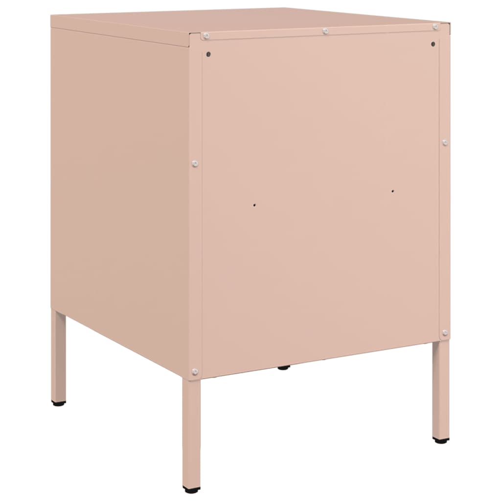 Tables de chevet 2 pcs rose 36x39x50,5 cm acier