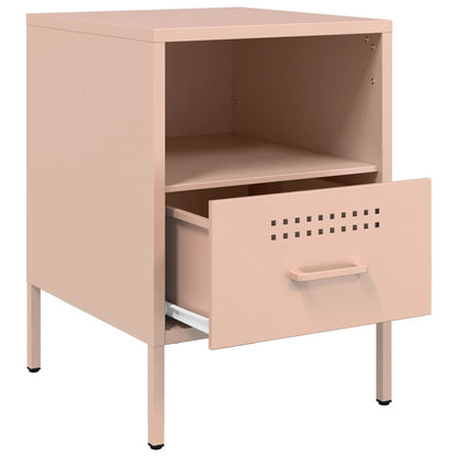 Tables de chevet 2 pcs rose 36x39x50,5 cm acier