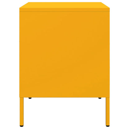 Table de chevet jaune moutarde 36x39x50,5 cm acier