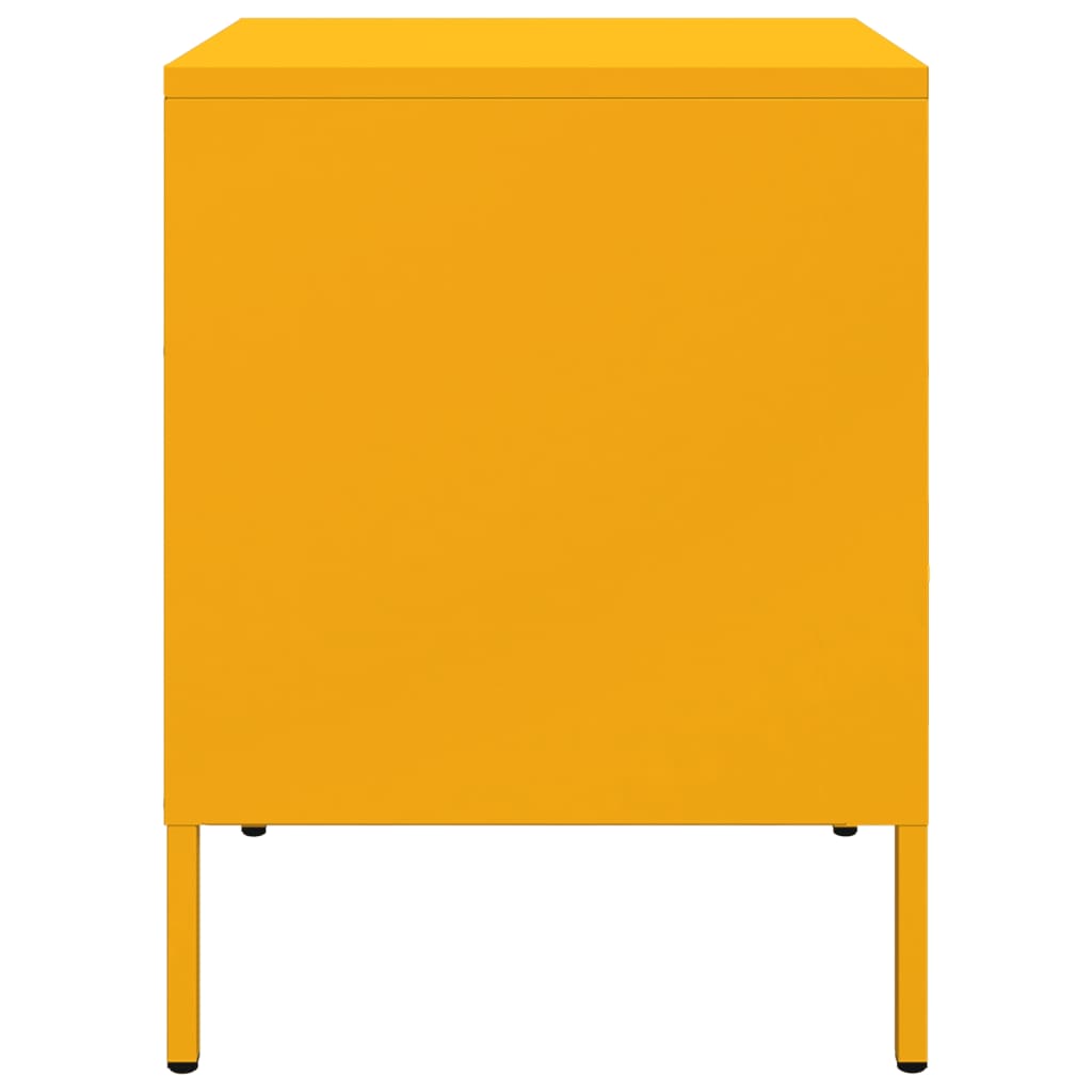 Tables de chevet 2 pcs jaune moutarde 36x39x50,5 cm acier