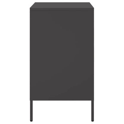 Table de chevet noir 36x39x68 cm acier