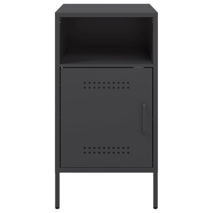 Tables de chevet 2 pcs noir 36x39x68 cm acier