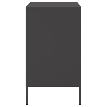 Tables de chevet 2 pcs noir 36x39x68 cm acier