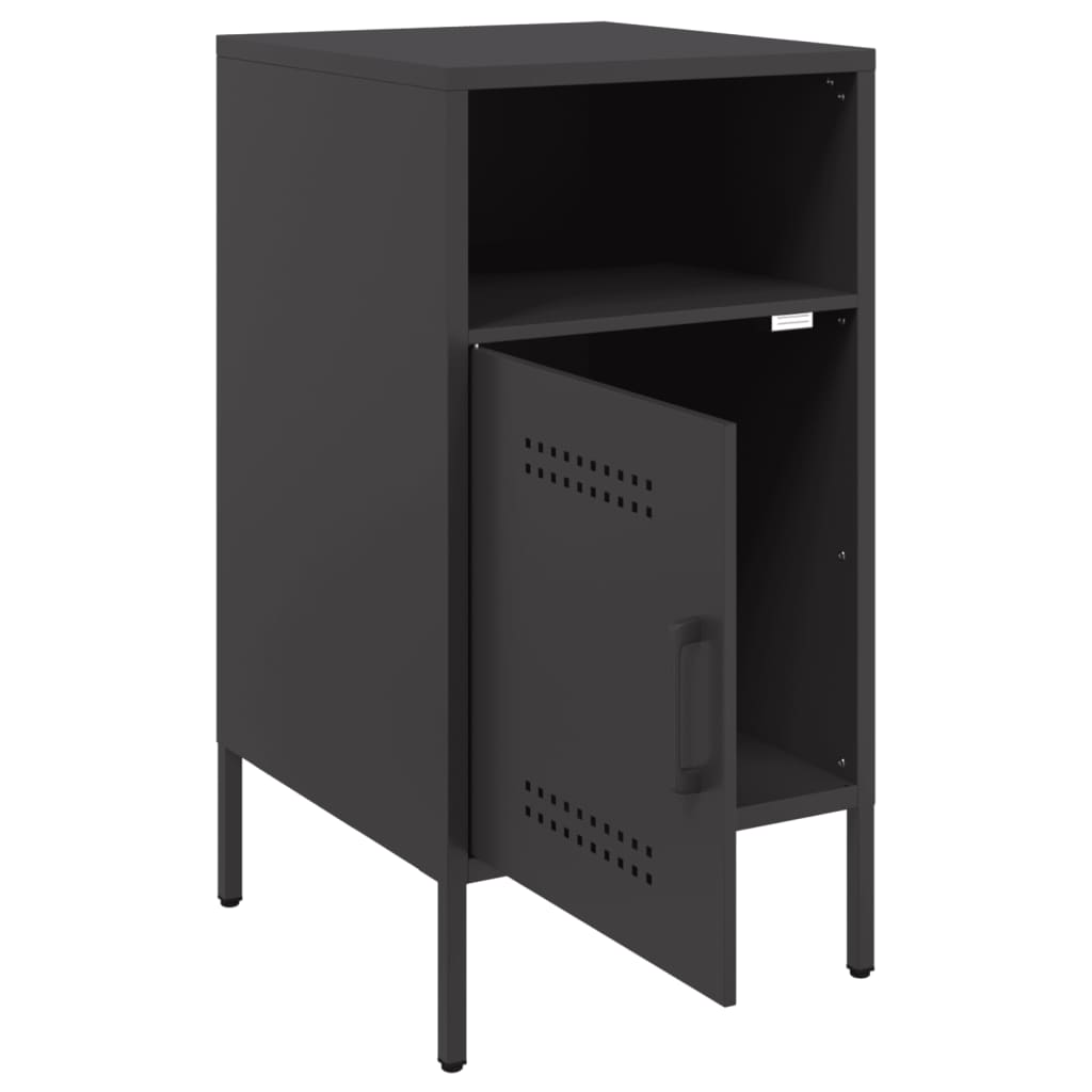 Tables de chevet 2 pcs noir 36x39x68 cm acier