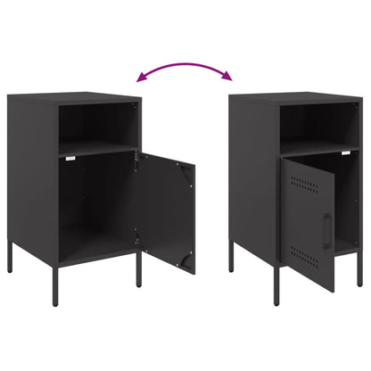 Tables de chevet 2 pcs noir 36x39x68 cm acier