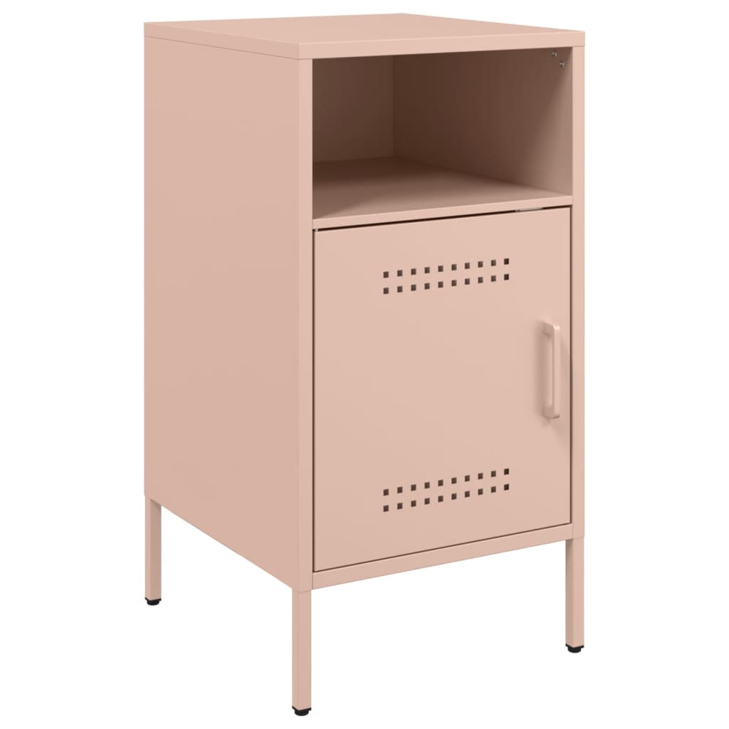 Table de chevet rose 36x39x68 cm acier