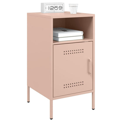 Table de chevet rose 36x39x68 cm acier