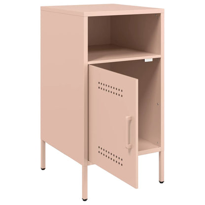 Table de chevet rose 36x39x68 cm acier