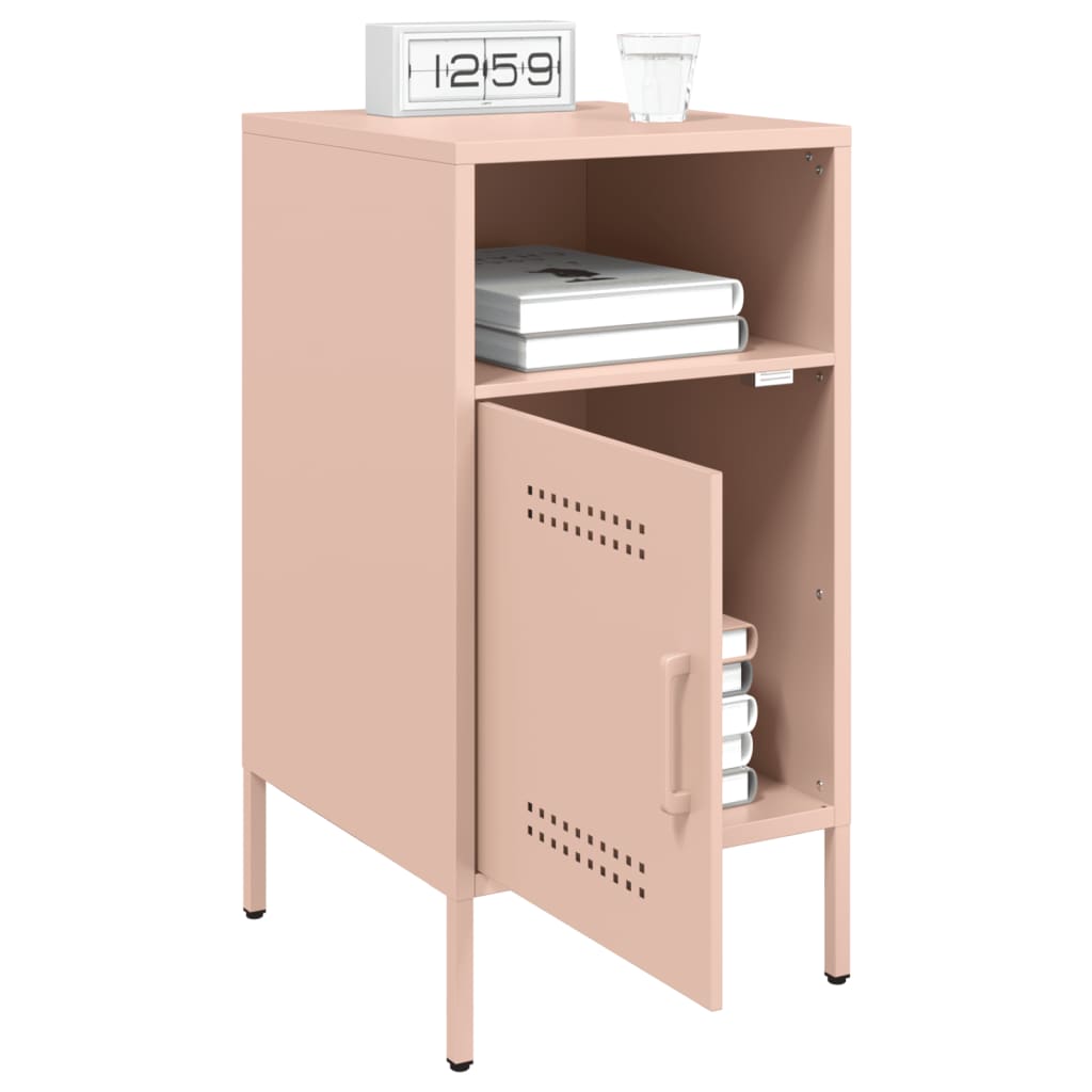 Tables de chevet 2 pcs rose 36x39x68 cm acier