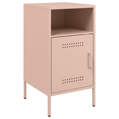 Tables de chevet 2 pcs rose 36x39x68 cm acier