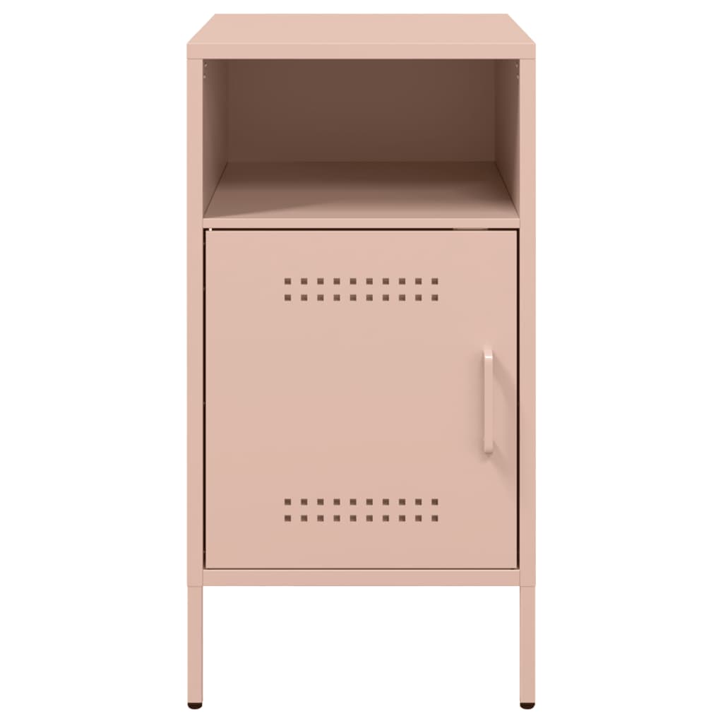 Tables de chevet 2 pcs rose 36x39x68 cm acier