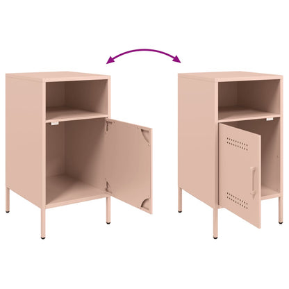 Tables de chevet 2 pcs rose 36x39x68 cm acier