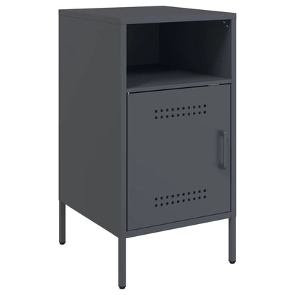 Table de chevet anthracite 36x39x68 cm acier