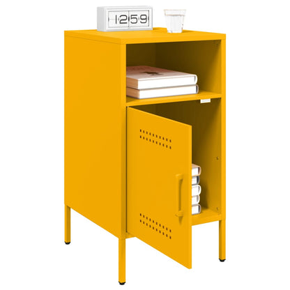 Tables de chevet 2 pcs jaune moutarde 36x39x68 cm acier