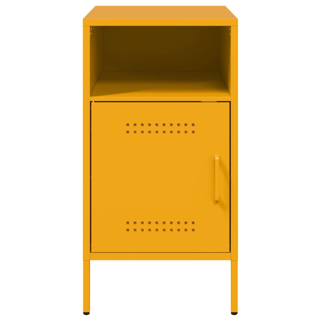 Tables de chevet 2 pcs jaune moutarde 36x39x68 cm acier