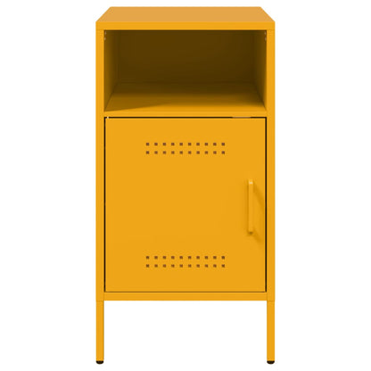 Tables de chevet 2 pcs jaune moutarde 36x39x68 cm acier