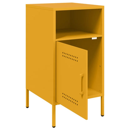 Tables de chevet 2 pcs jaune moutarde 36x39x68 cm acier