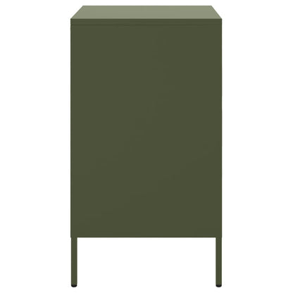 Table de chevet vert olive 36x39x68 cm acier