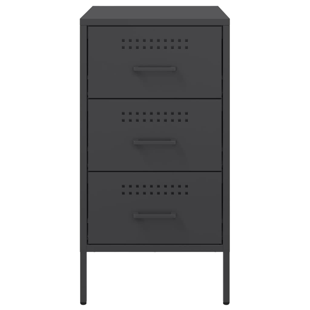 Tables de chevet 2 pcs noir 36x39x68 cm acier