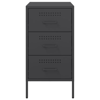 Tables de chevet 2 pcs noir 36x39x68 cm acier