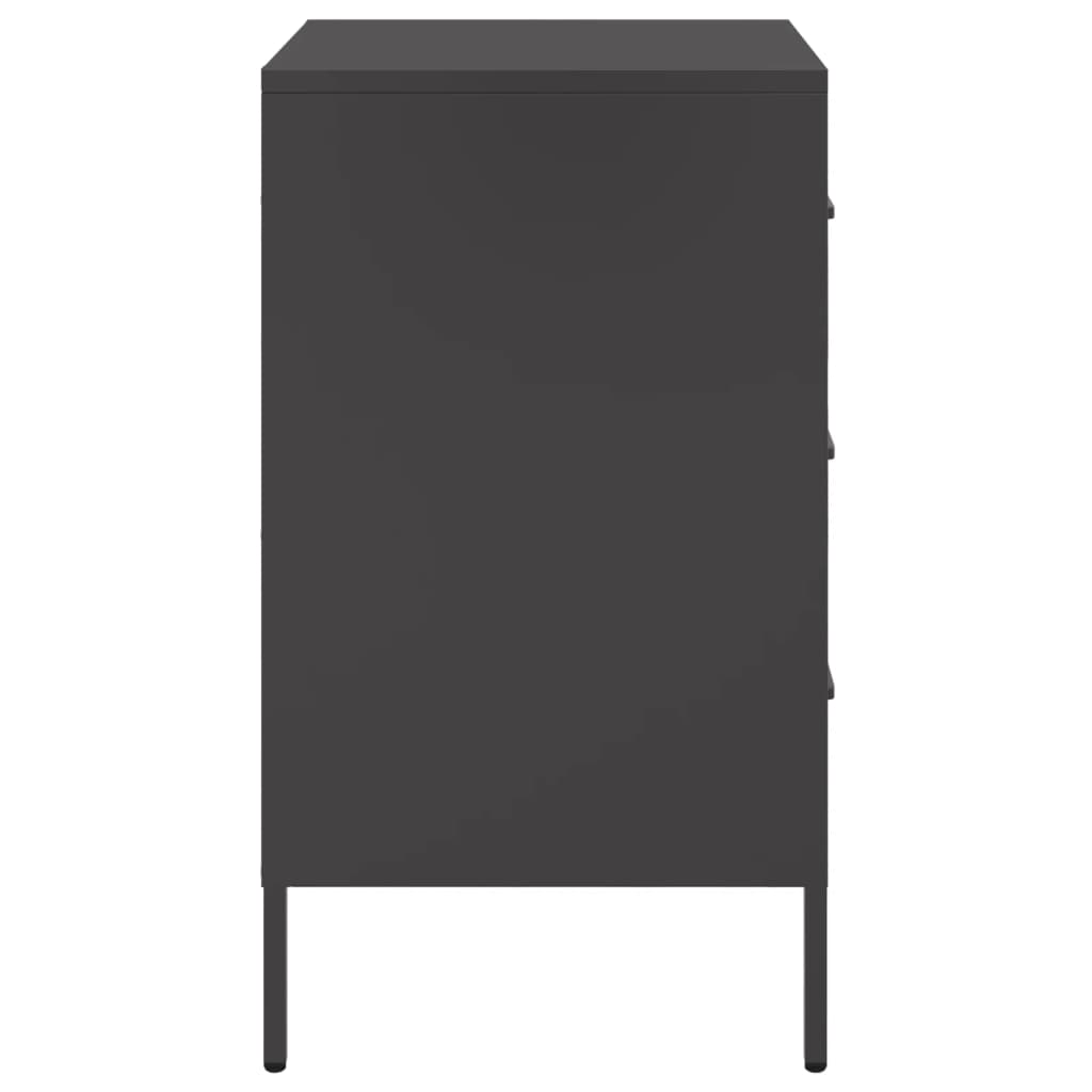 Tables de chevet 2 pcs noir 36x39x68 cm acier