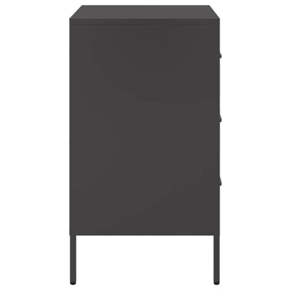 Tables de chevet 2 pcs noir 36x39x68 cm acier