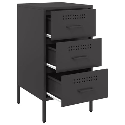 Tables de chevet 2 pcs noir 36x39x68 cm acier