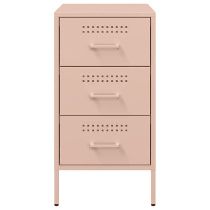 Table de chevet rose 36x39x68 cm acier