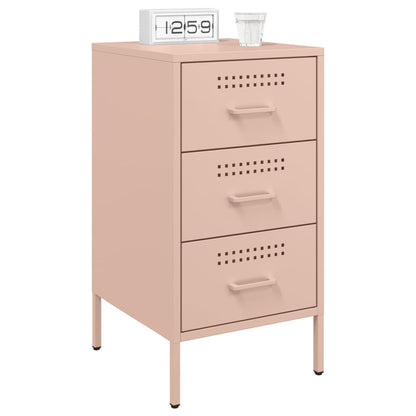 Tables de chevet 2 pcs rose 36x39x68 cm acier