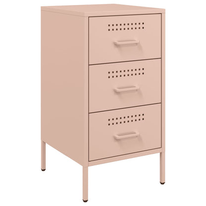 Tables de chevet 2 pcs rose 36x39x68 cm acier