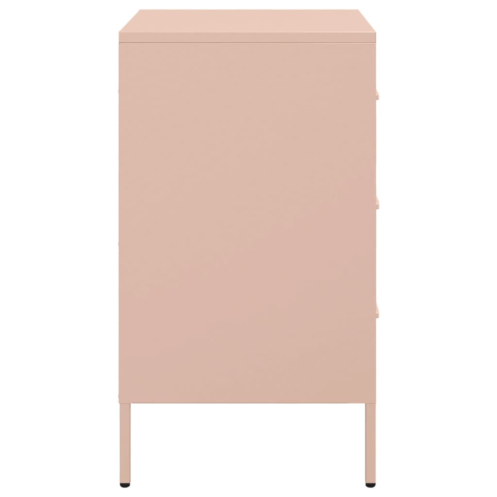 Tables de chevet 2 pcs rose 36x39x68 cm acier