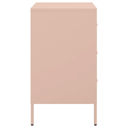 Tables de chevet 2 pcs rose 36x39x68 cm acier