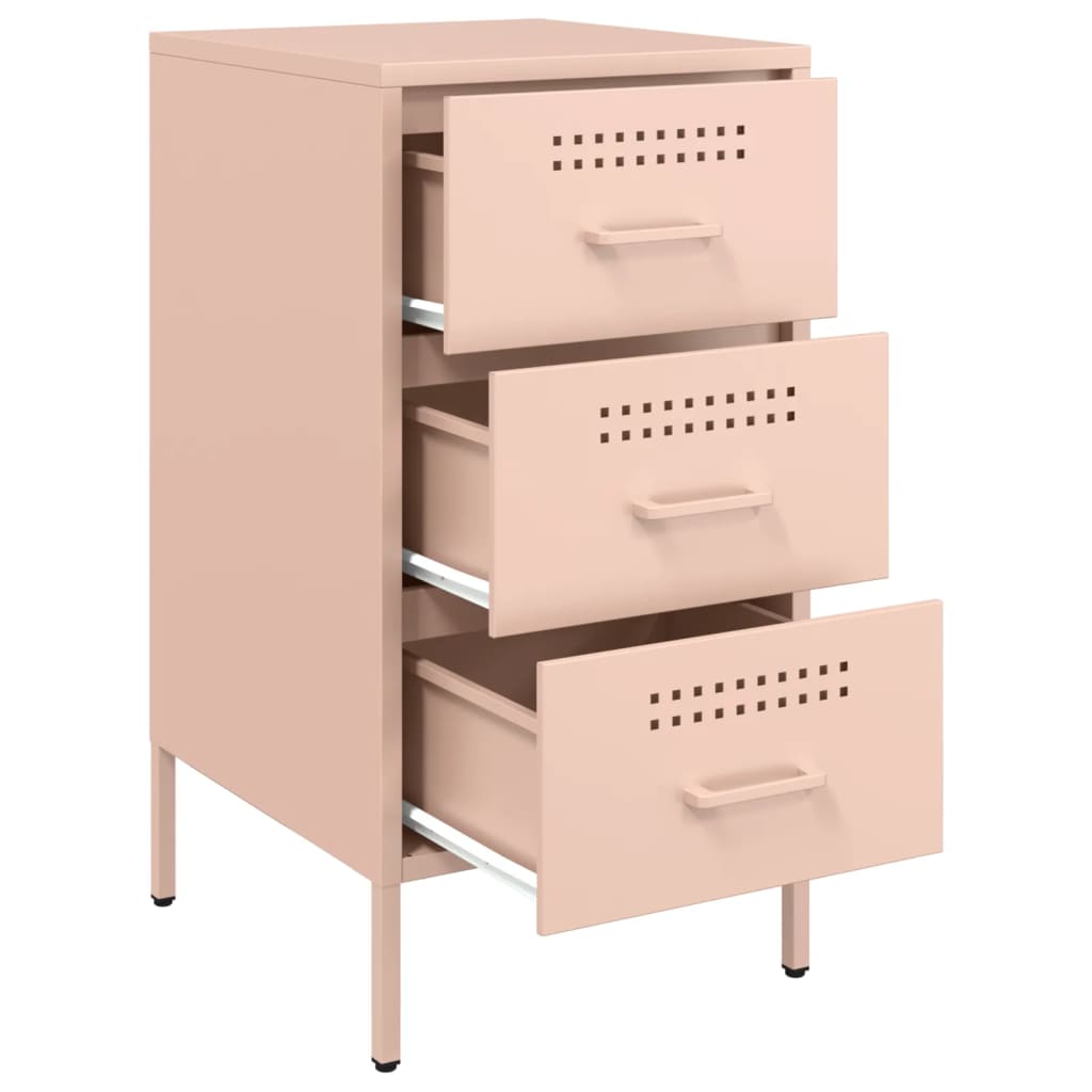 Tables de chevet 2 pcs rose 36x39x68 cm acier