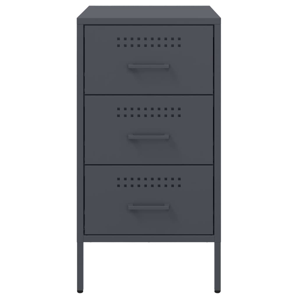 Table de chevet 2 pcs anthracite 36x39x68 cm acier