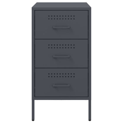 Table de chevet 2 pcs anthracite 36x39x68 cm acier