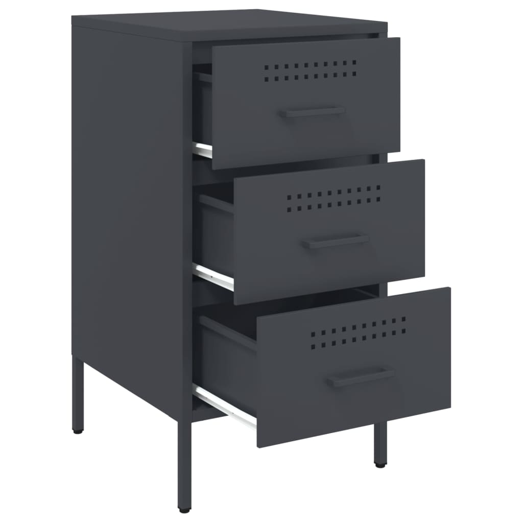 Table de chevet 2 pcs anthracite 36x39x68 cm acier